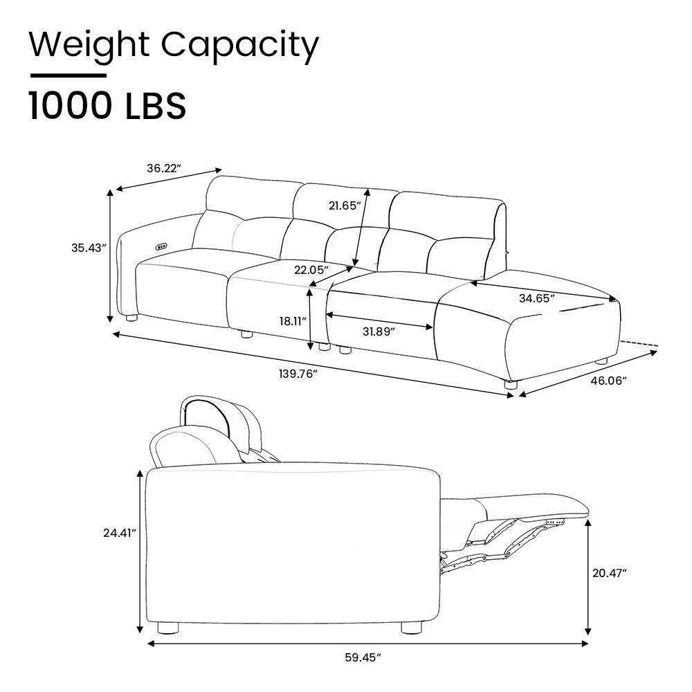 Gray Fabric Smart Furniture