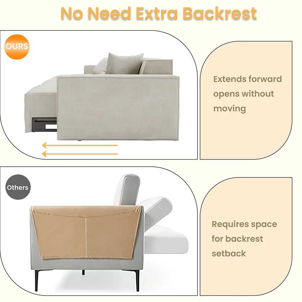 Modular Sofas Beige Fabric Smart Furniture