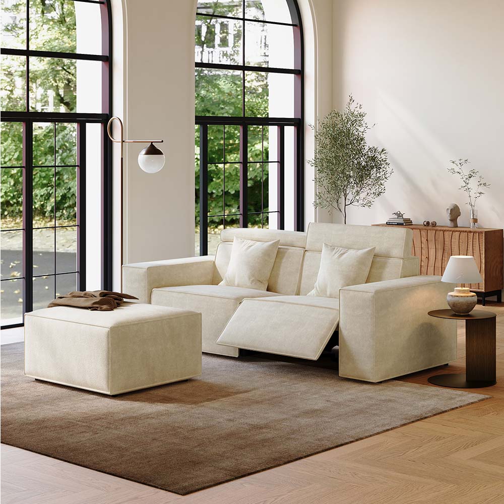 Memory Foam Beige Fabric Smart Furniture