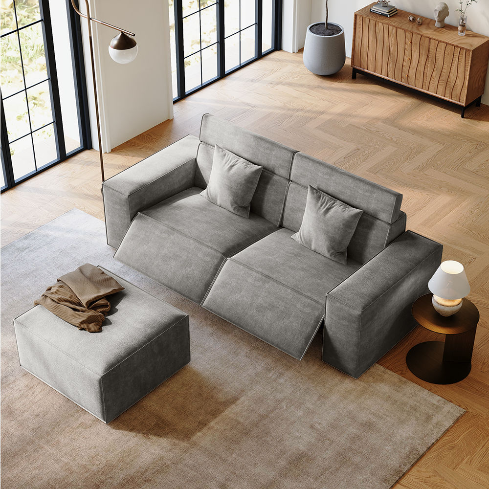 Square Dark Gray Fabric Smart Furniture