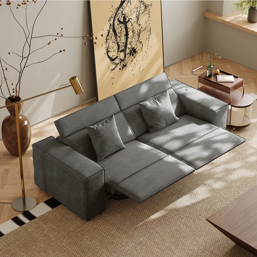 Power Reclining Sofas Dark Gray Fabric Smart Furniture