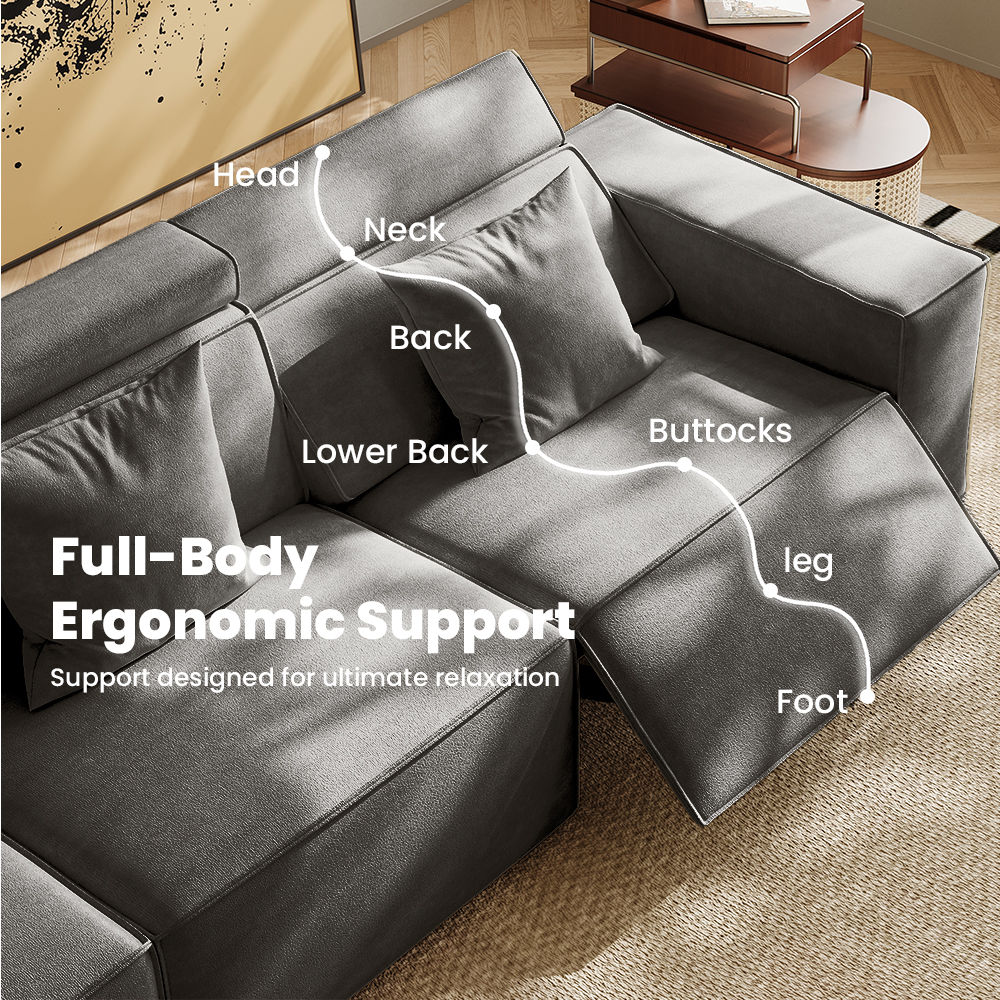 Recliner Dark Gray Fabric Smart Furniture