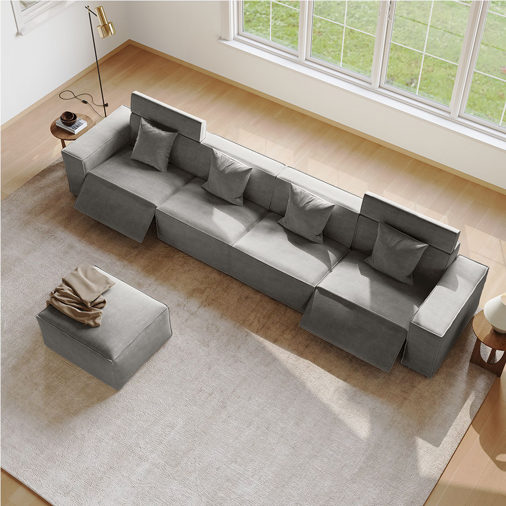 Modular Dark Gray Fabric Smart Furniture