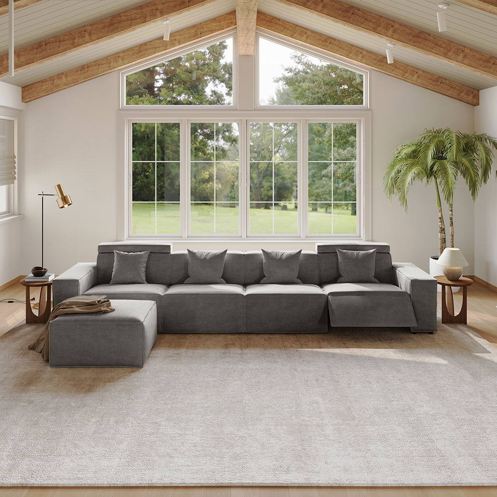 Power Reclining Sofas Dark Gray Fabric Smart Furniture