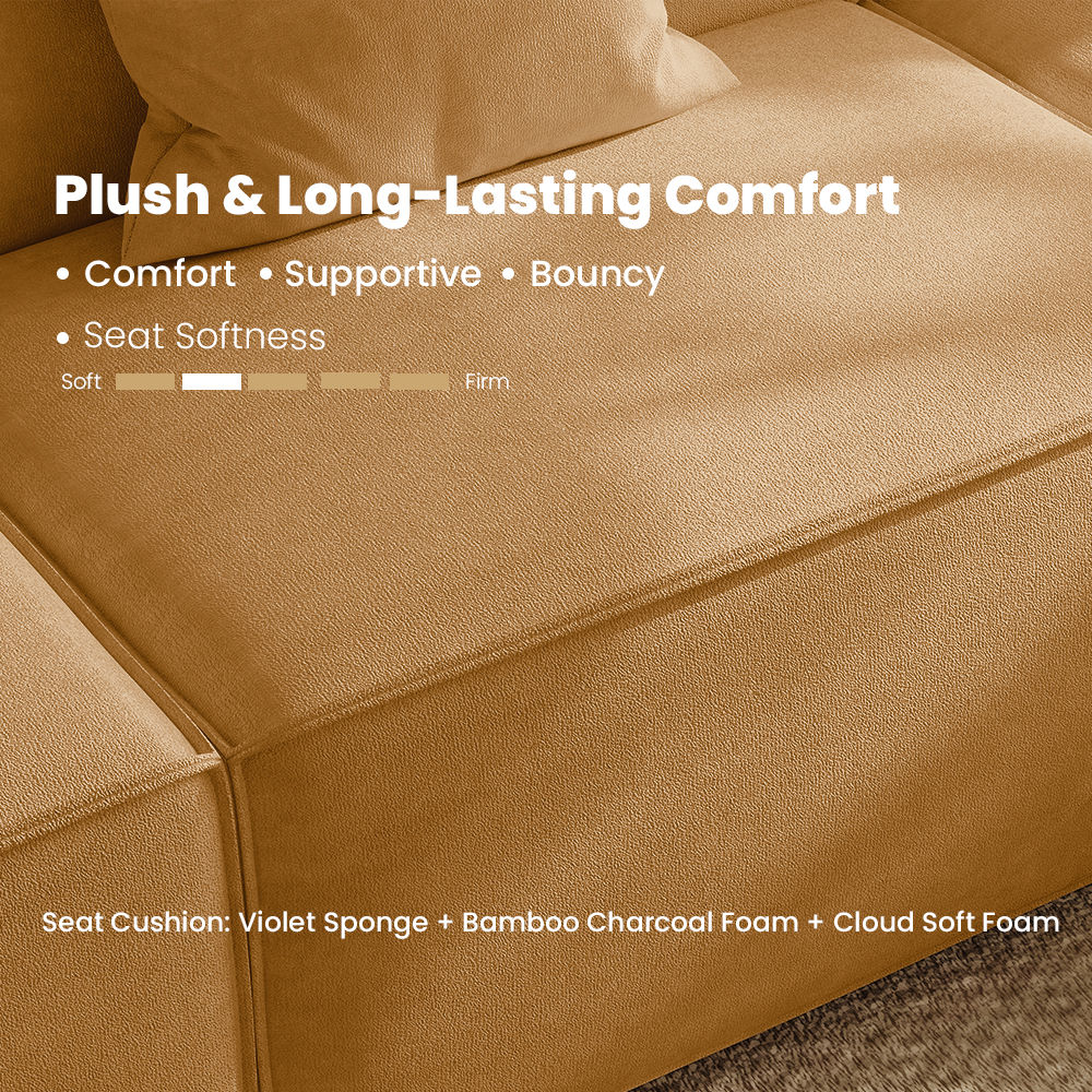 Memory Foam Yellow Fabric Smart Furniture