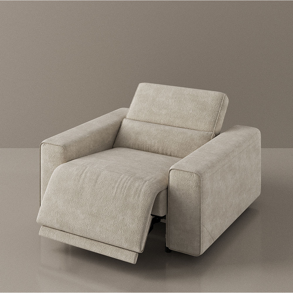 Beige Eco-friendly Microfiber Leather Smart Furniture