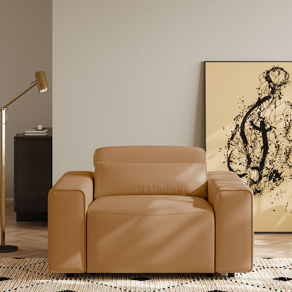 Khaki Eco-friendly Microfiber Leather Smart Furniture