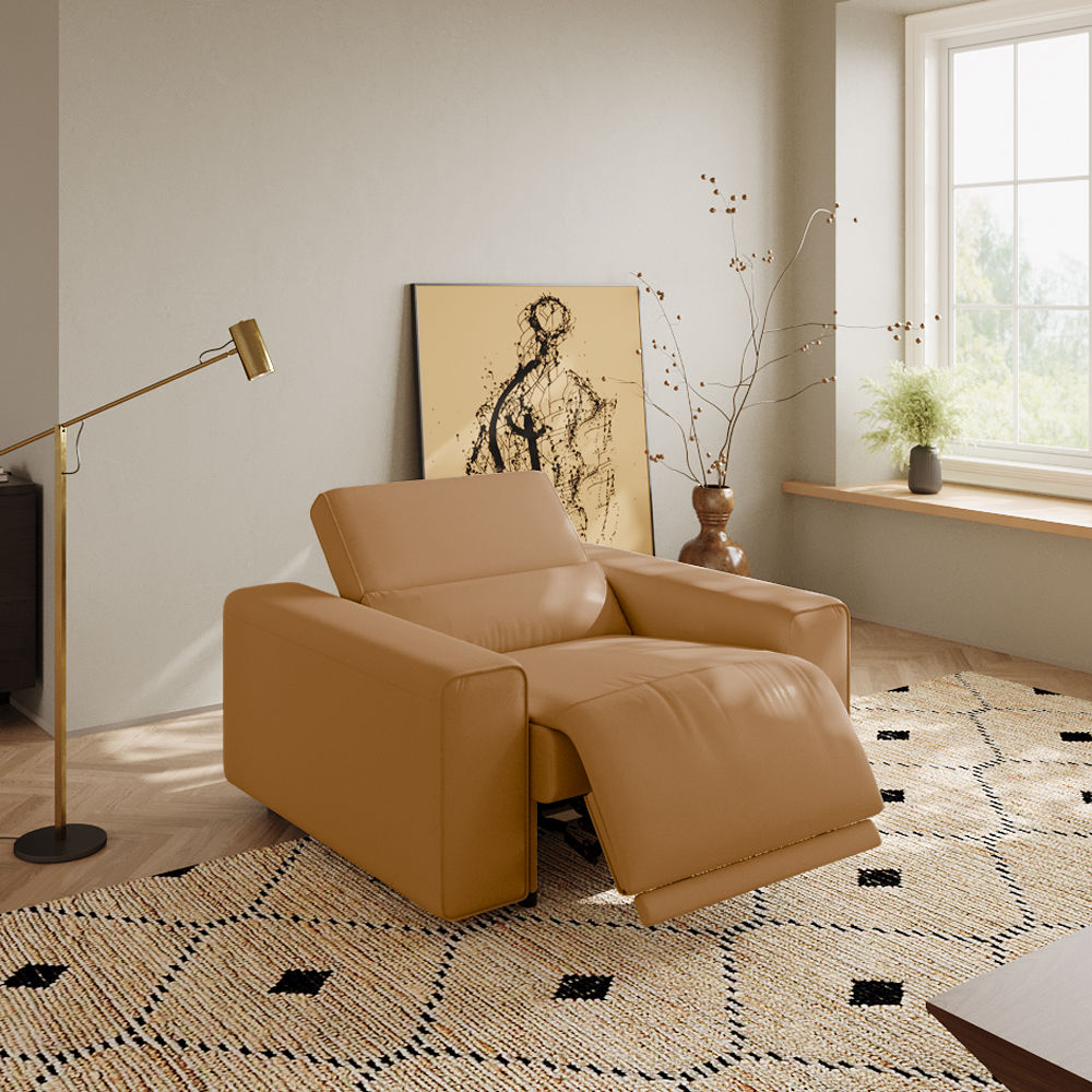 Khaki Eco-friendly Microfiber Leather Smart Furniture
