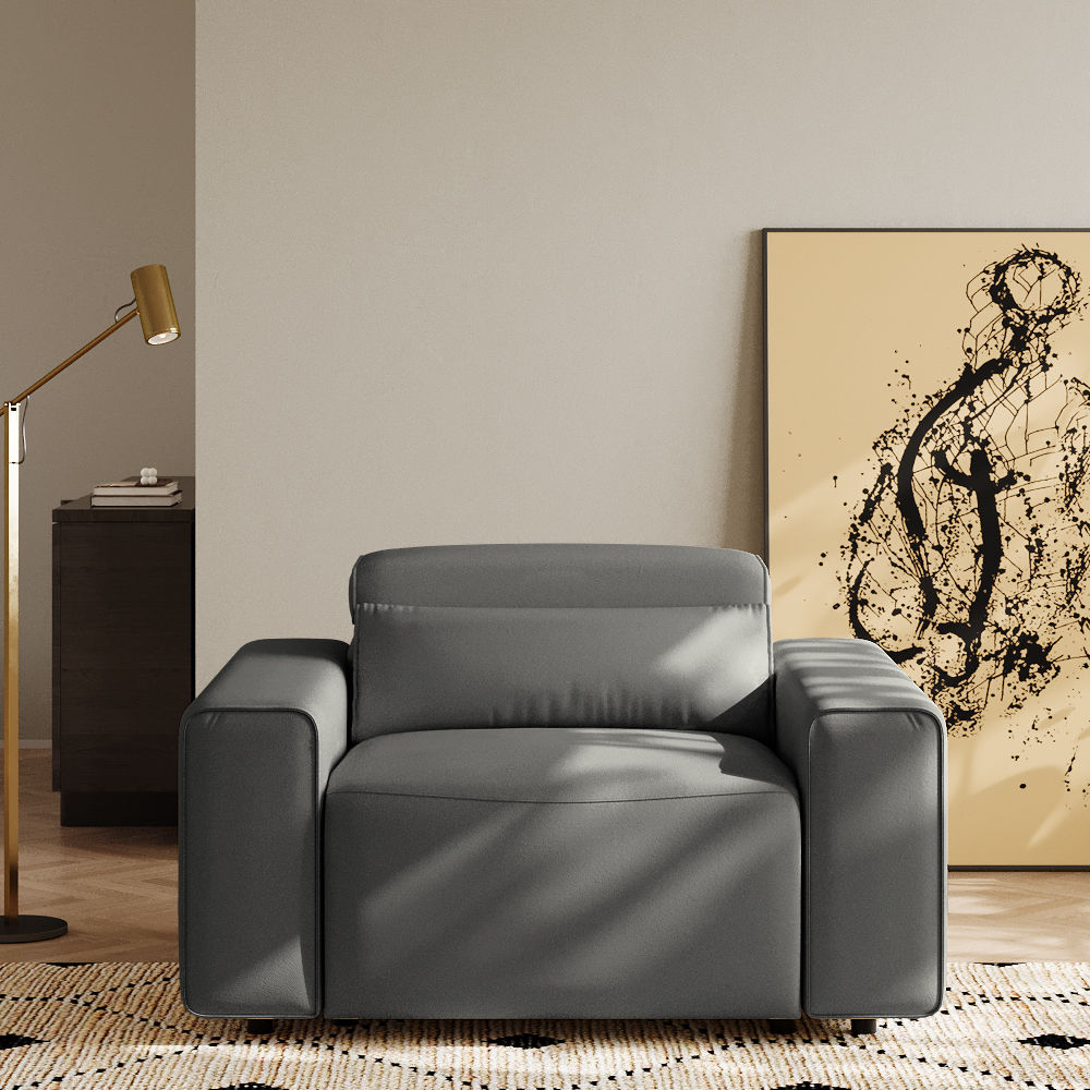 Gray Eco-friendly Microfiber Leather Smart Furniture