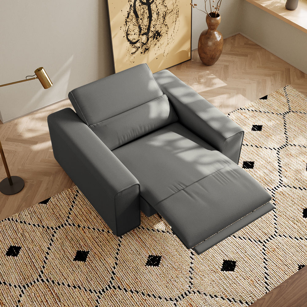 Gray Eco-friendly Microfiber Leather Smart Furniture