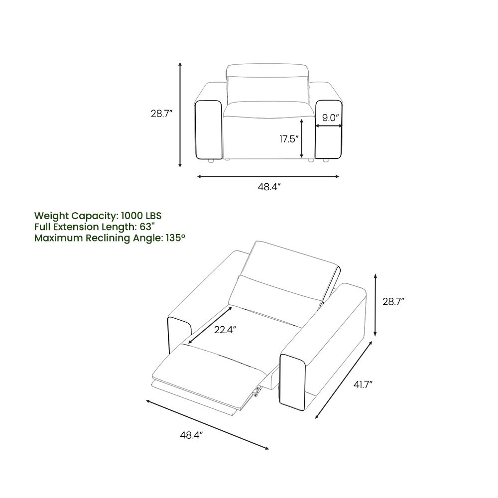 Gray Eco-friendly Microfiber Leather Smart Furniture