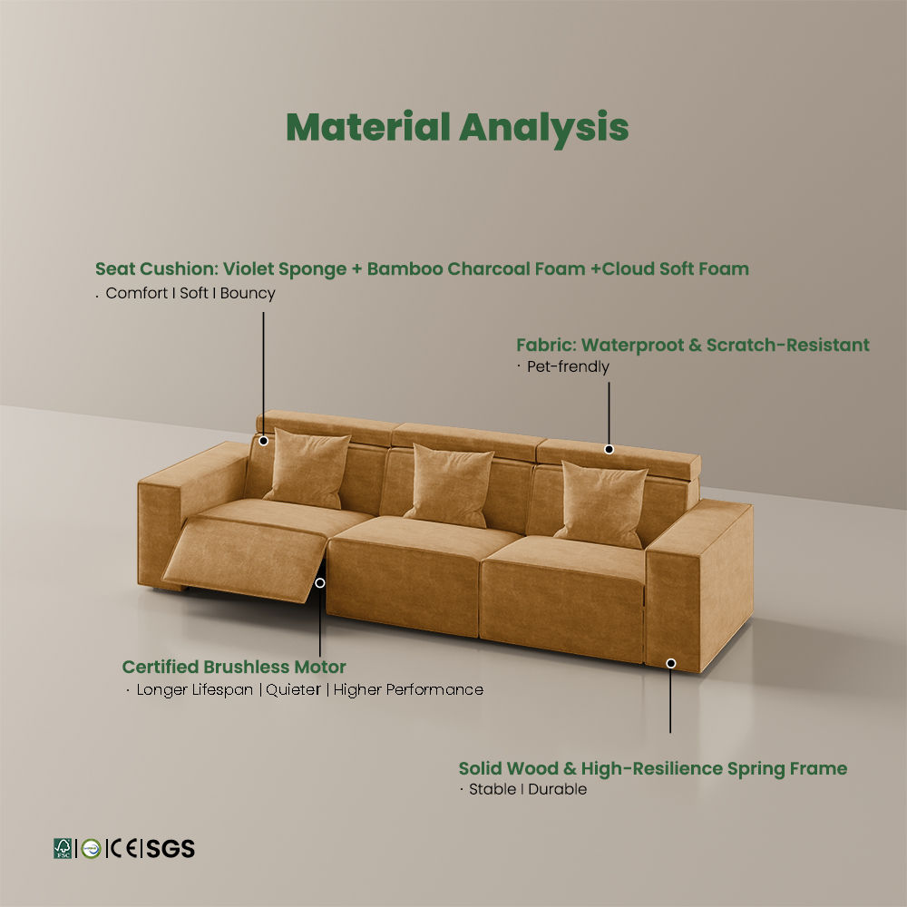 Relaxed Yellow Fabric Smart Furniture