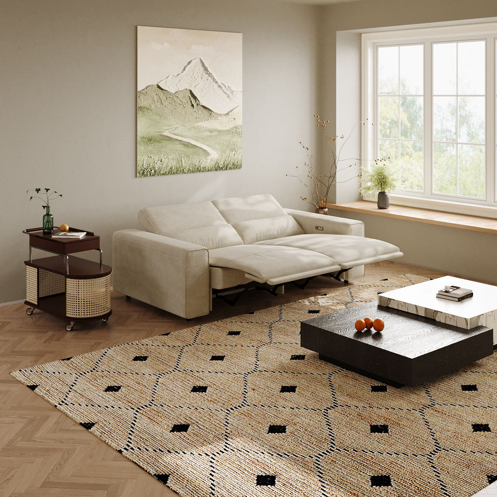 Loveseat Beige Fabric Smart Furniture