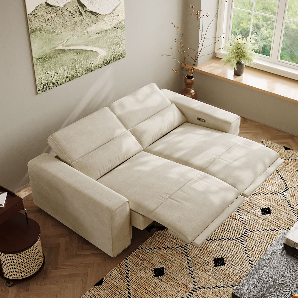 Bedroom Beige Fabric Smart Furniture