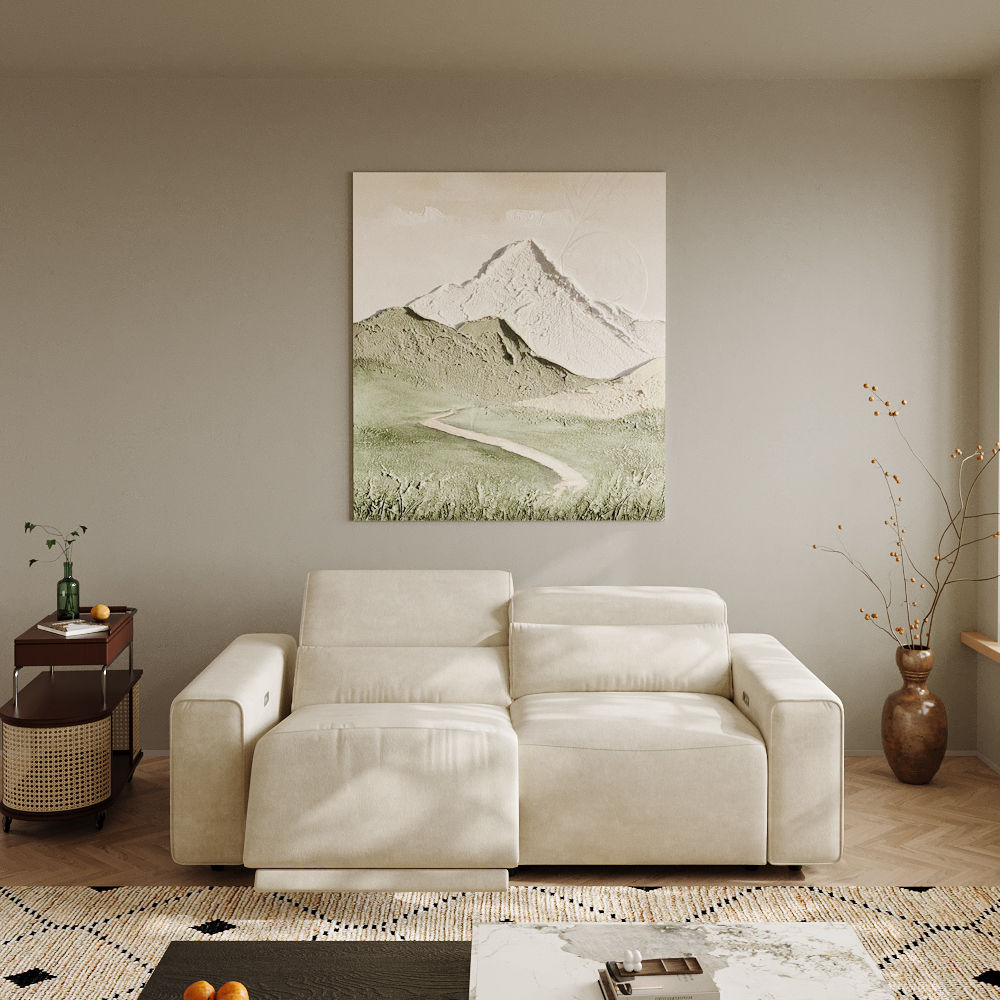 Living Room Beige Fabric Smart Furniture