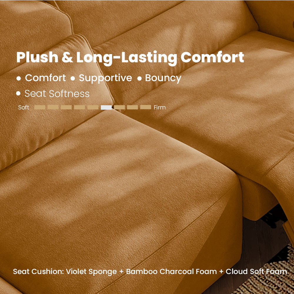 Sectional Orange Fabric Smart Furniture
