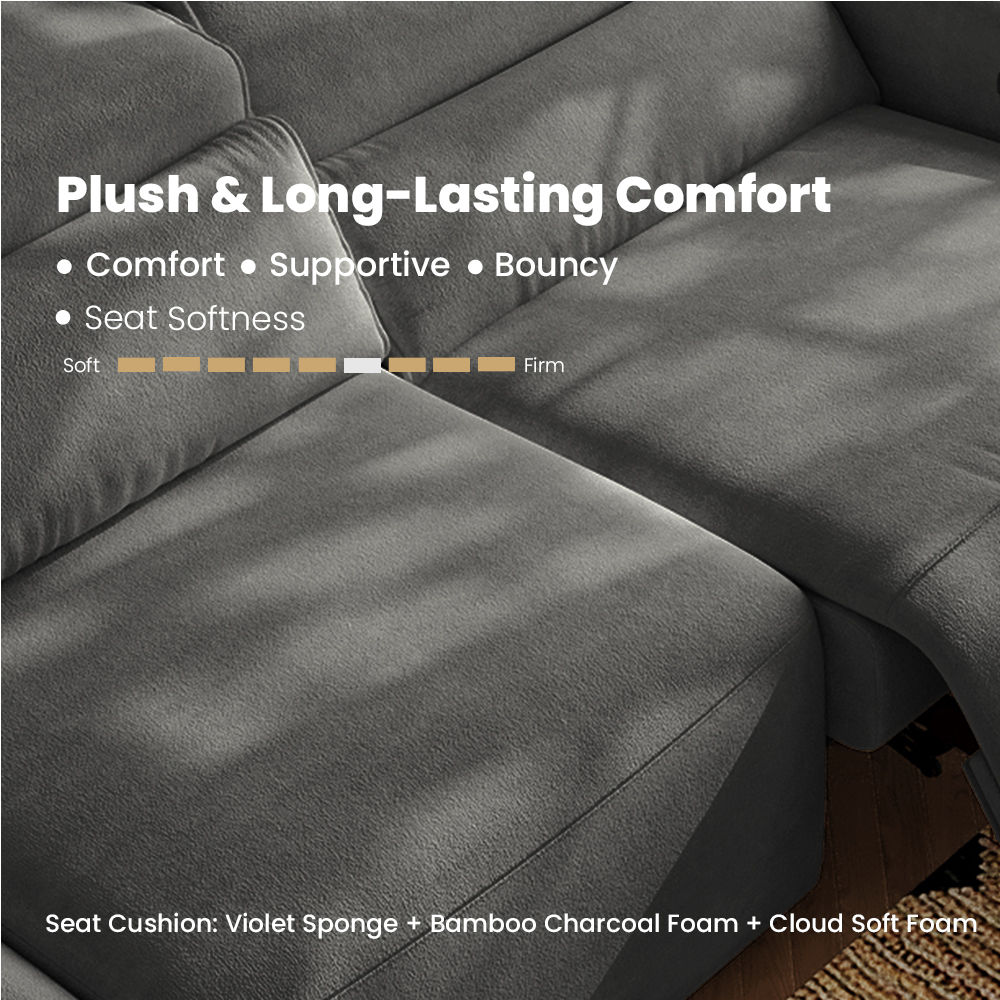 Bedroom Dark Gray Fabric Smart Furniture