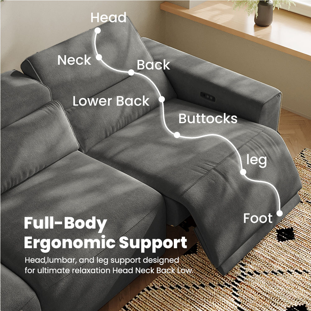Living Room Dark Gray Fabric Smart Furniture