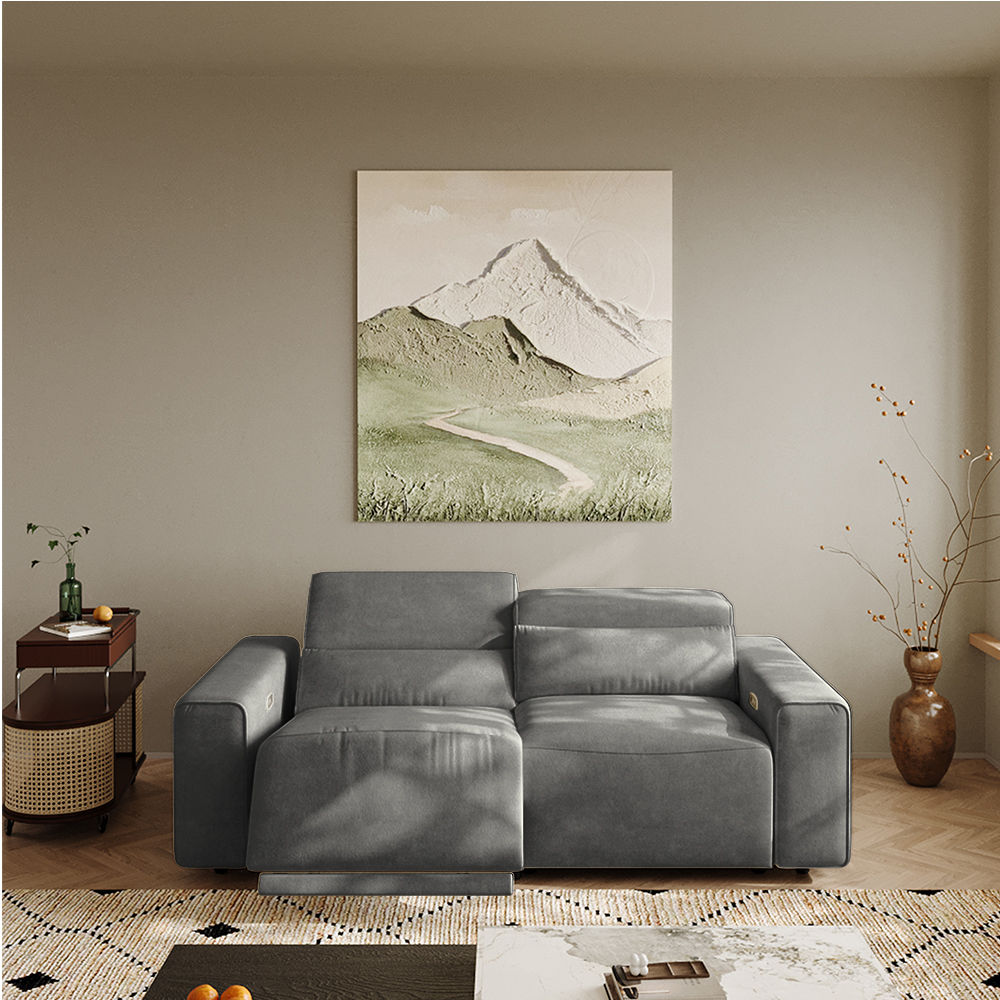 Recliner Dark Gray Fabric Smart Furniture