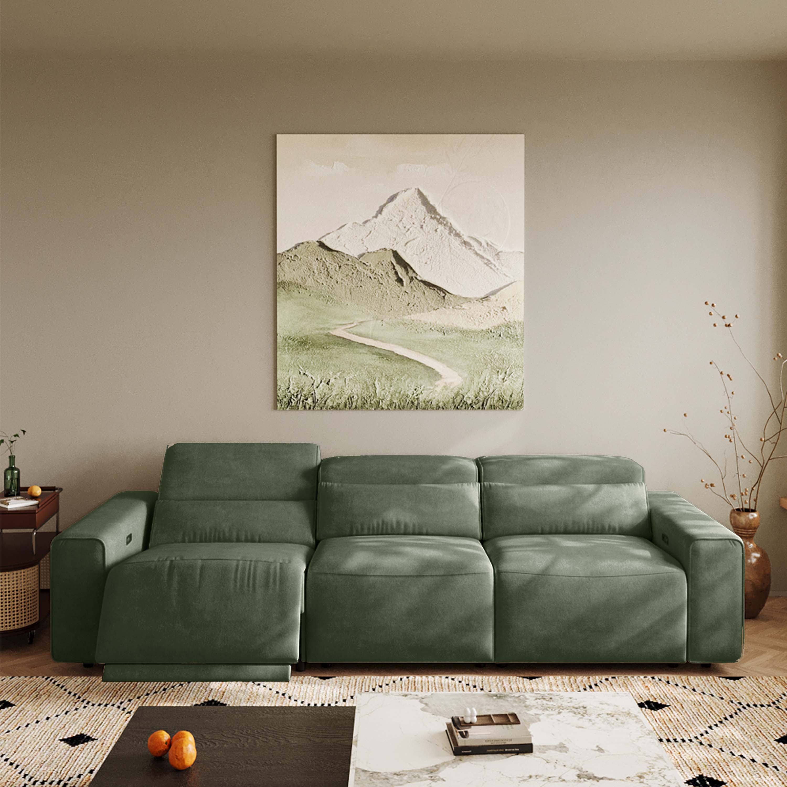 Extendable Dark Green Fabric Smart Furniture