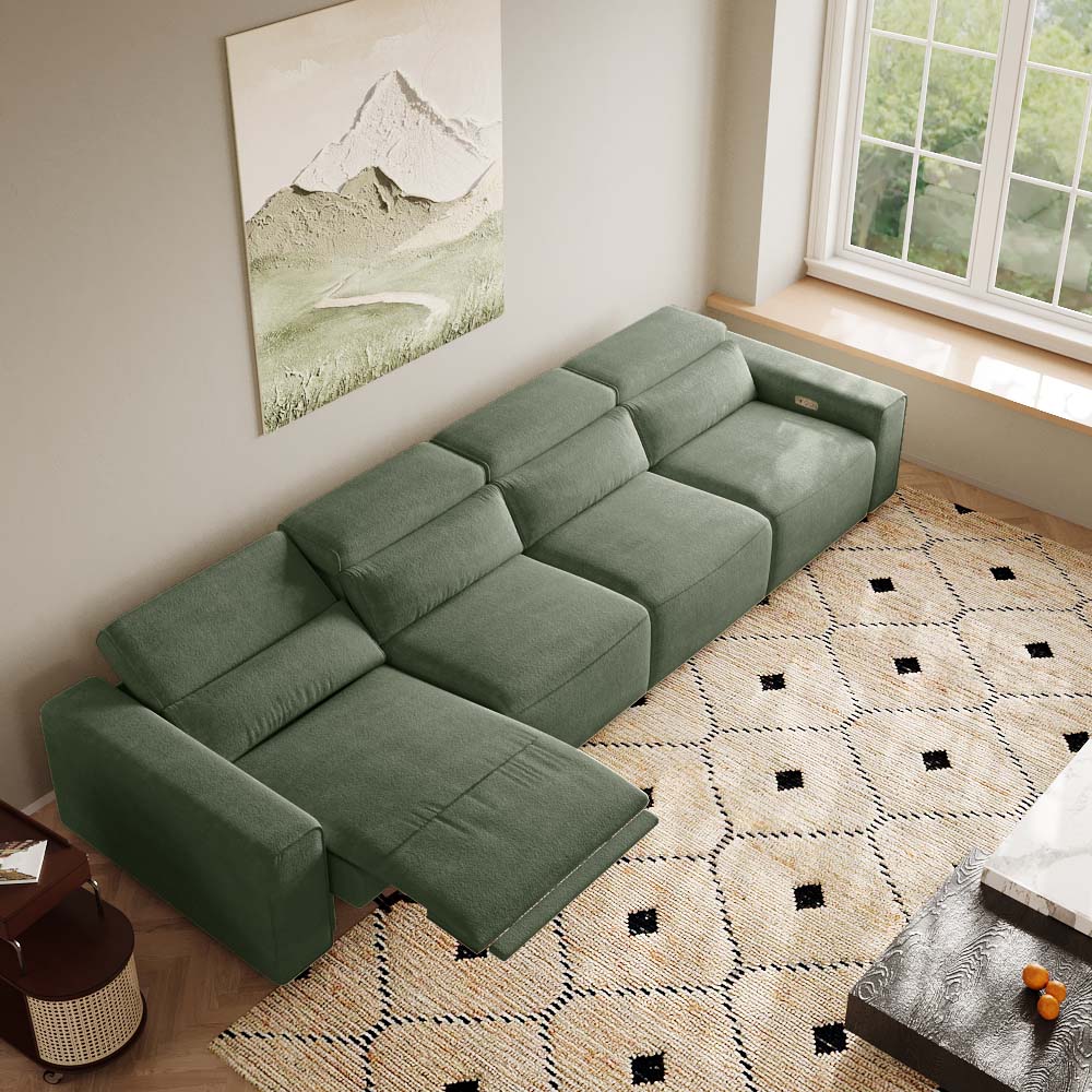 Medium Dark Green Fabric Smart Furniture
