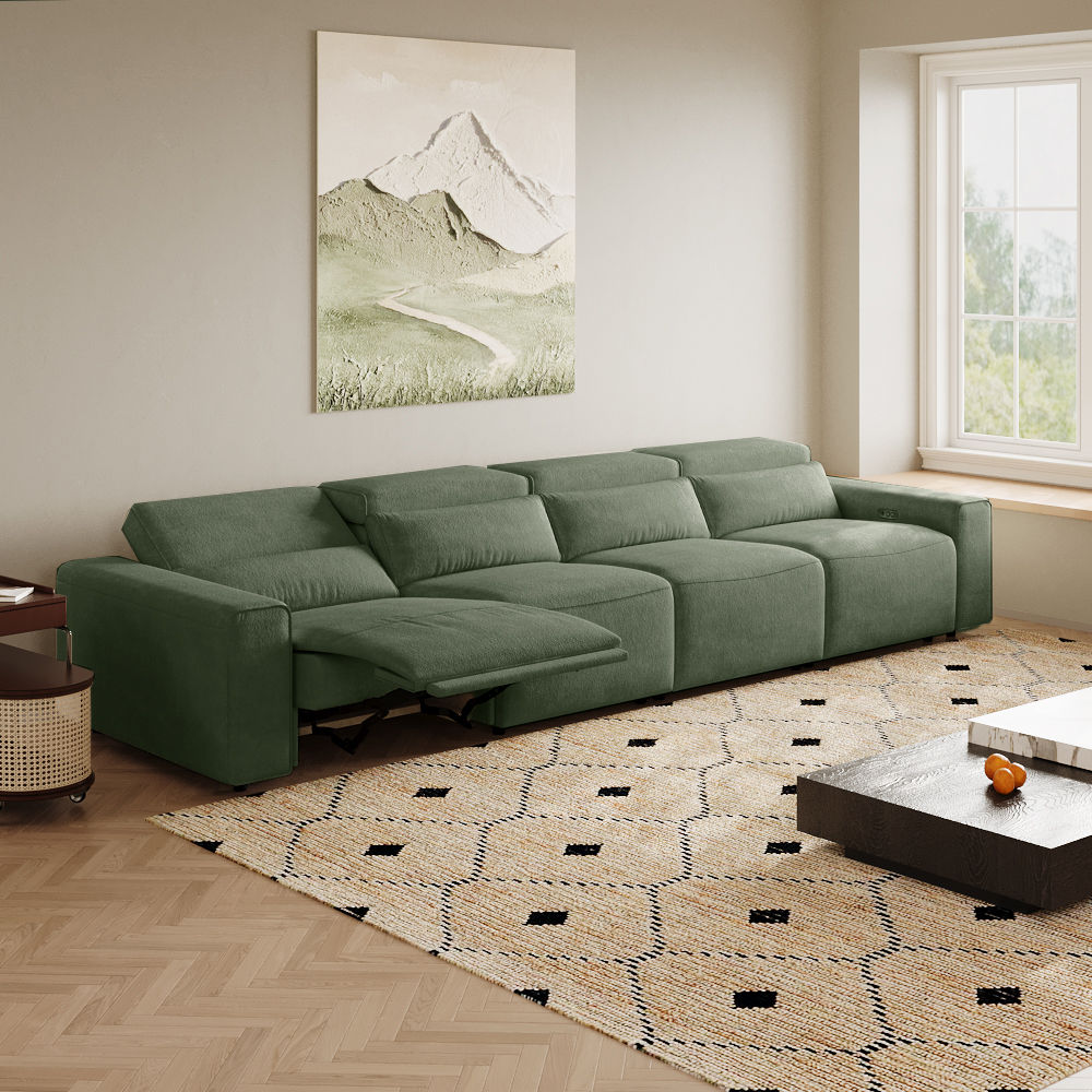 Couch Dark Green Fabric Smart Furniture