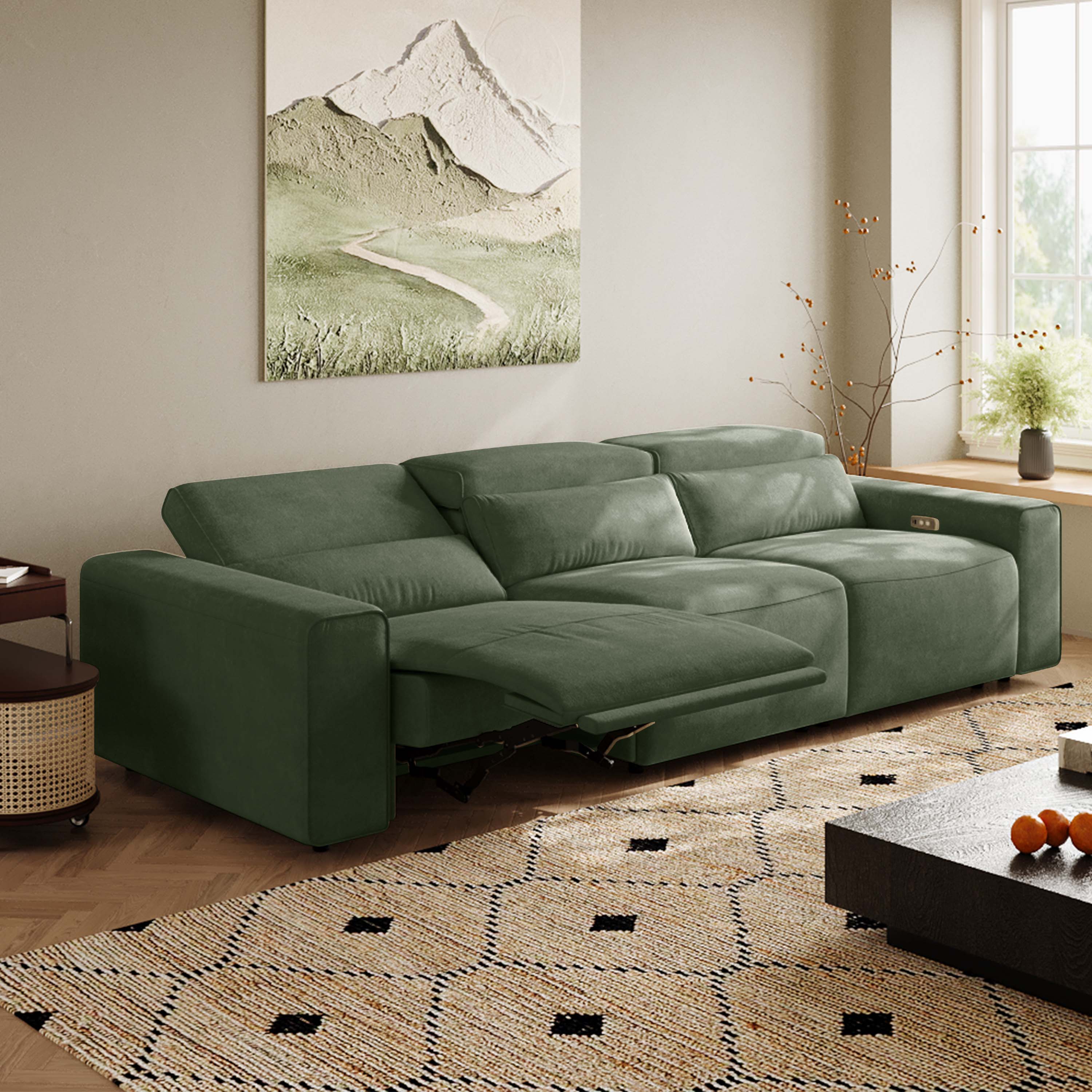 Electric Dark Green Fabric Smart Furniture