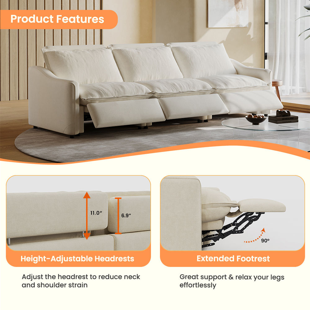 Oversized Gray Fabric Smart Furniture