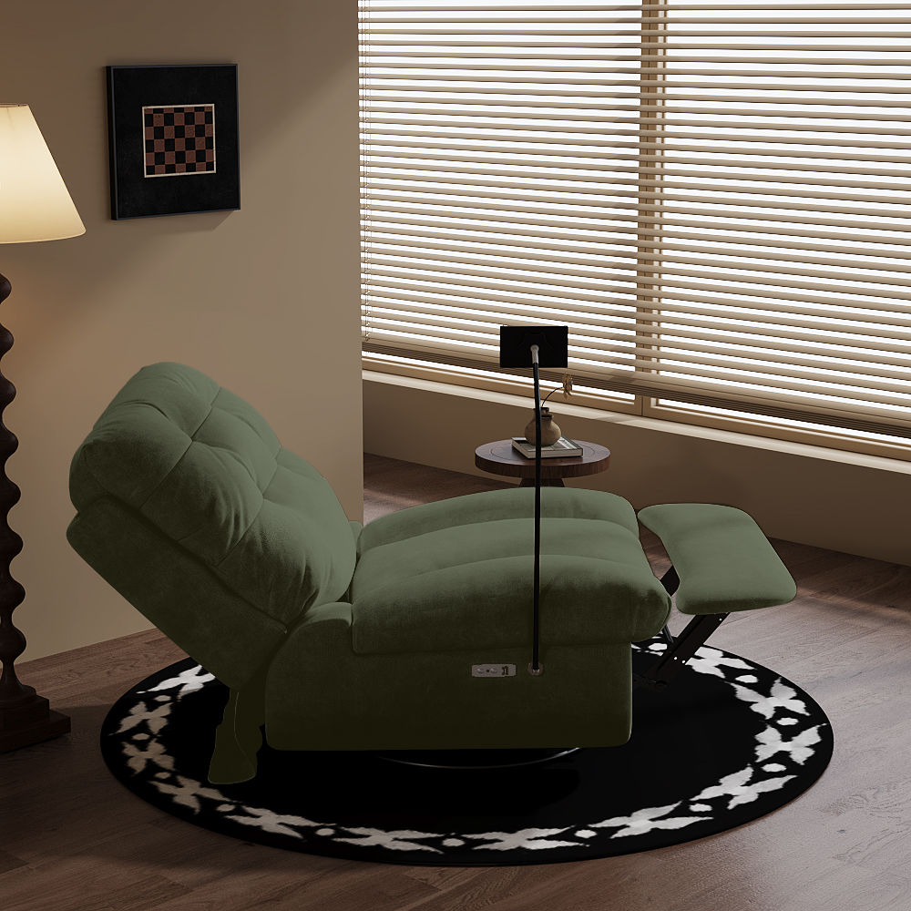 Slightly Upright Green Fabric Smart Furniture