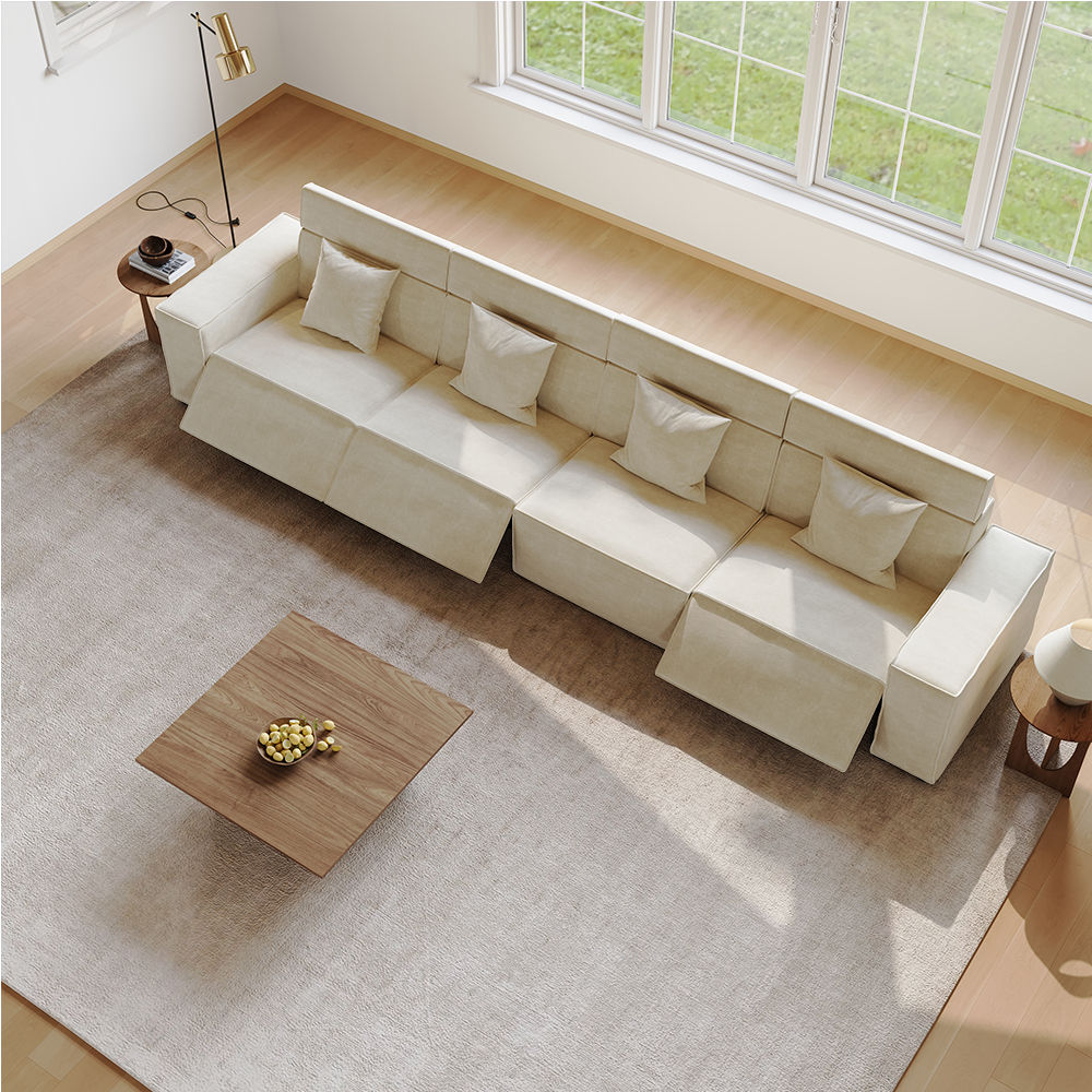 Modular Beige Fabric Smart Furniture