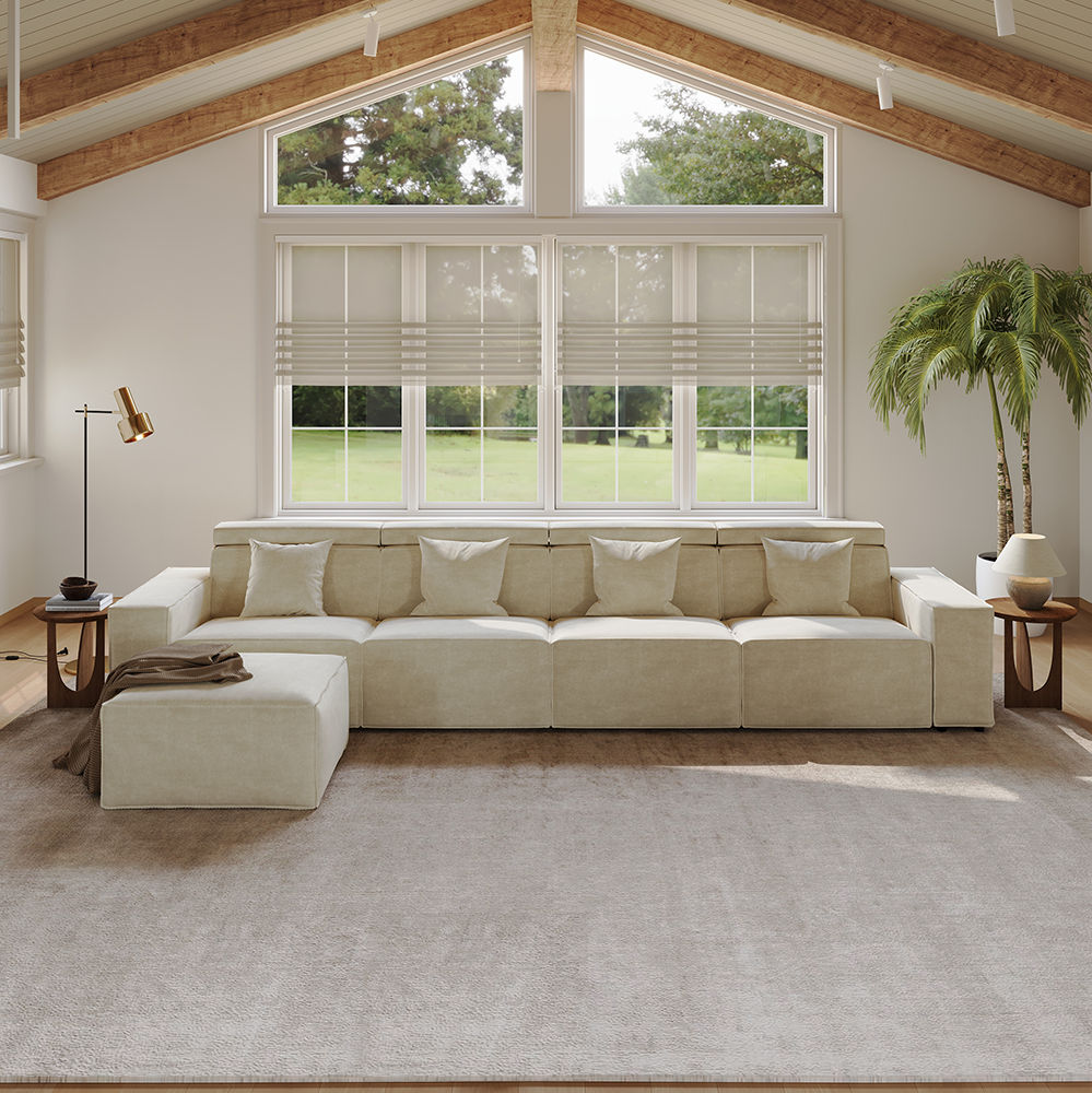 Modular Beige Fabric Smart Furniture