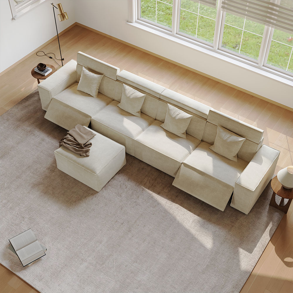Power Reclining Sofas Beige Fabric Smart Furniture