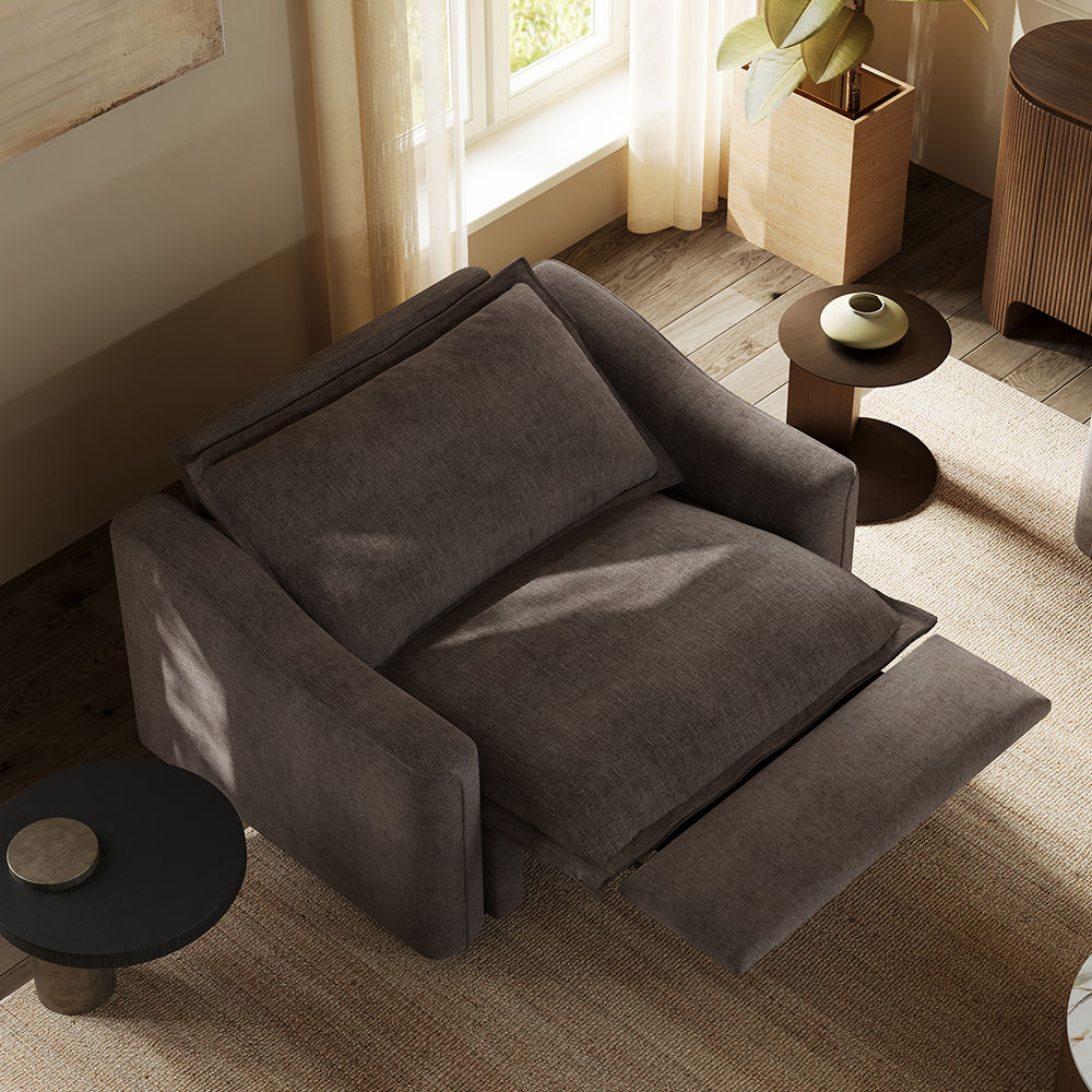 Cozy Khaki Fabric Smart Furniture