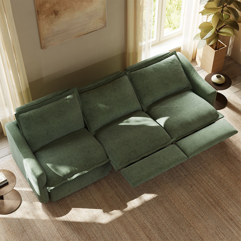 Recliner Green Fabric Smart Furniture
