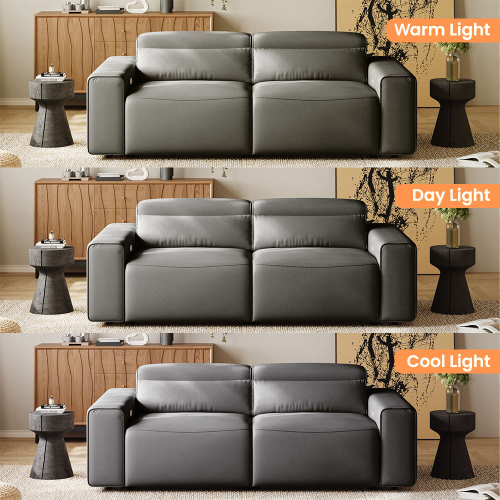 Modular Dark Gray Eco-friendly Microfiber Leather Smart Furniture
