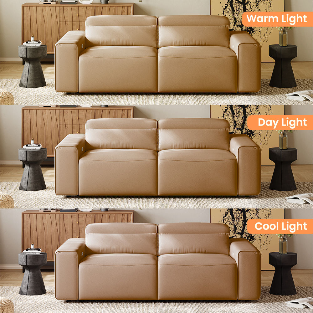 Apartment Khaki Eco-friendly Microfiber Leather Smart Furniture