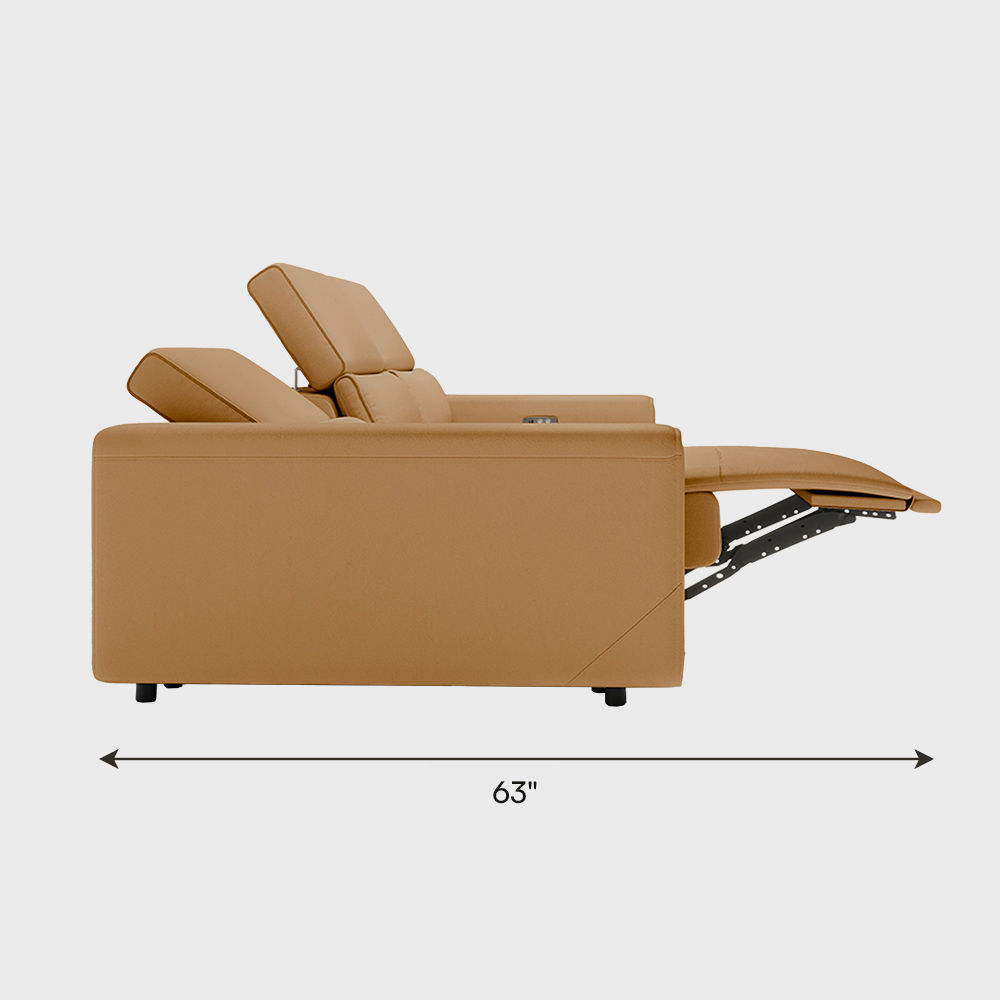 Square Armrest Khaki Eco-friendly Microfiber Leather Smart Furniture