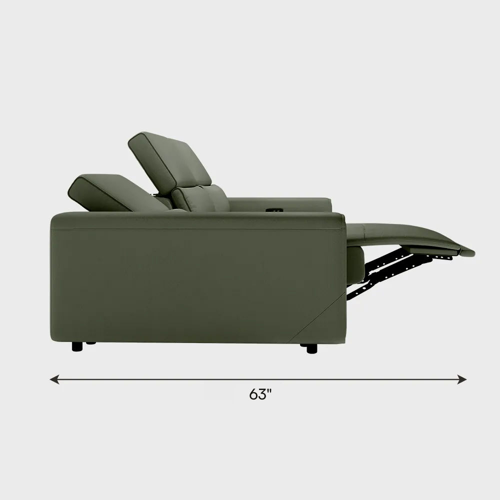 Modern Dark Green Eco-friendly Microfiber Leather Smart Furniture