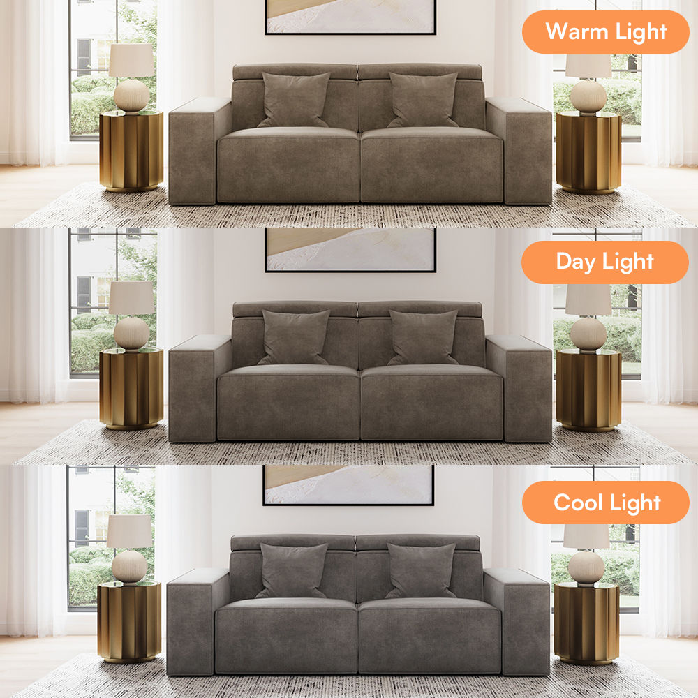 Square Khaki Fabric Smart Furniture