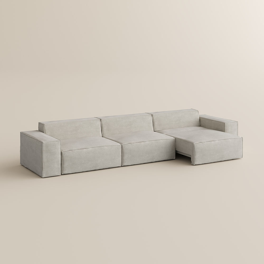 Living Room Beige Fabric Smart Furniture