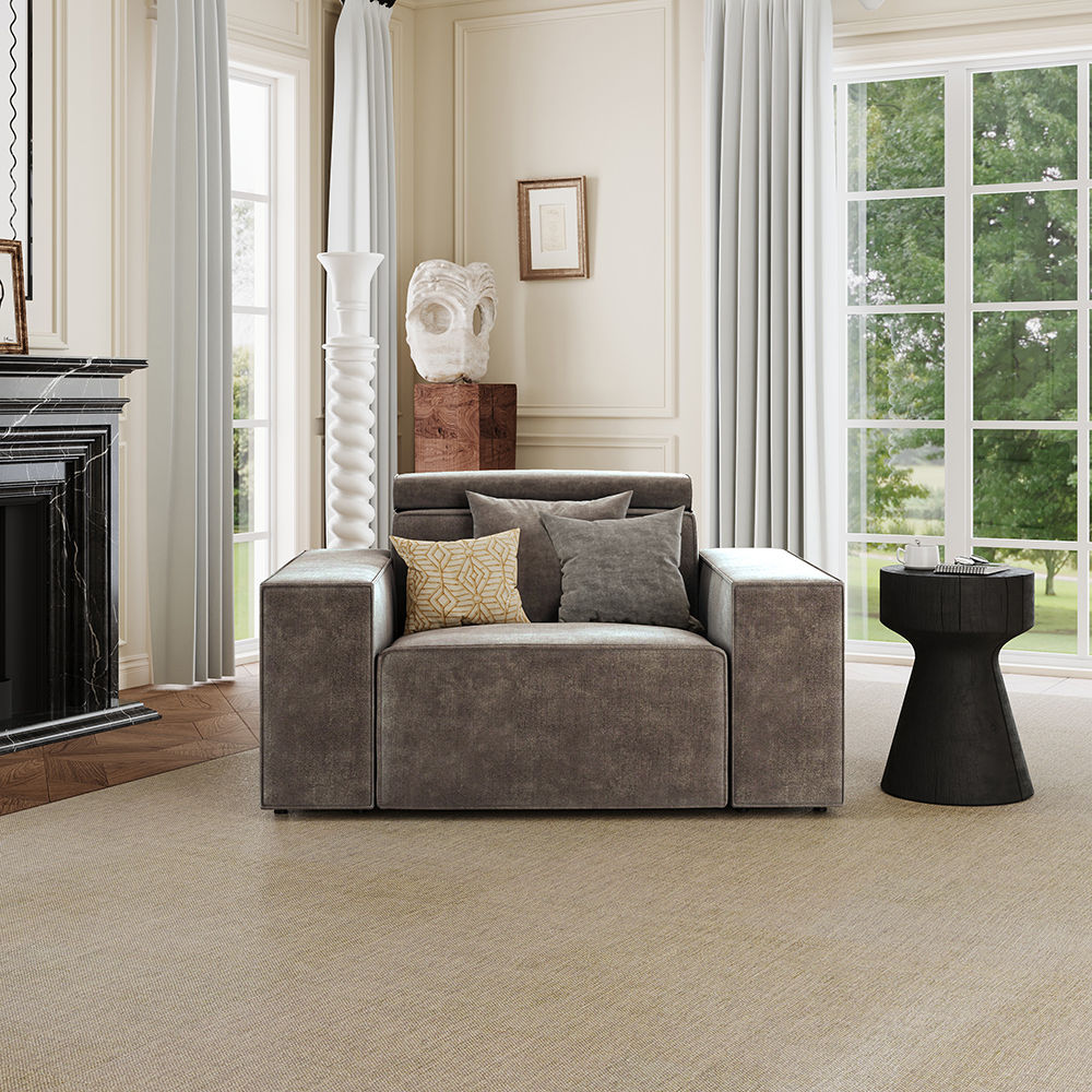 Comfortable Khaki Fabric Smart Furniture