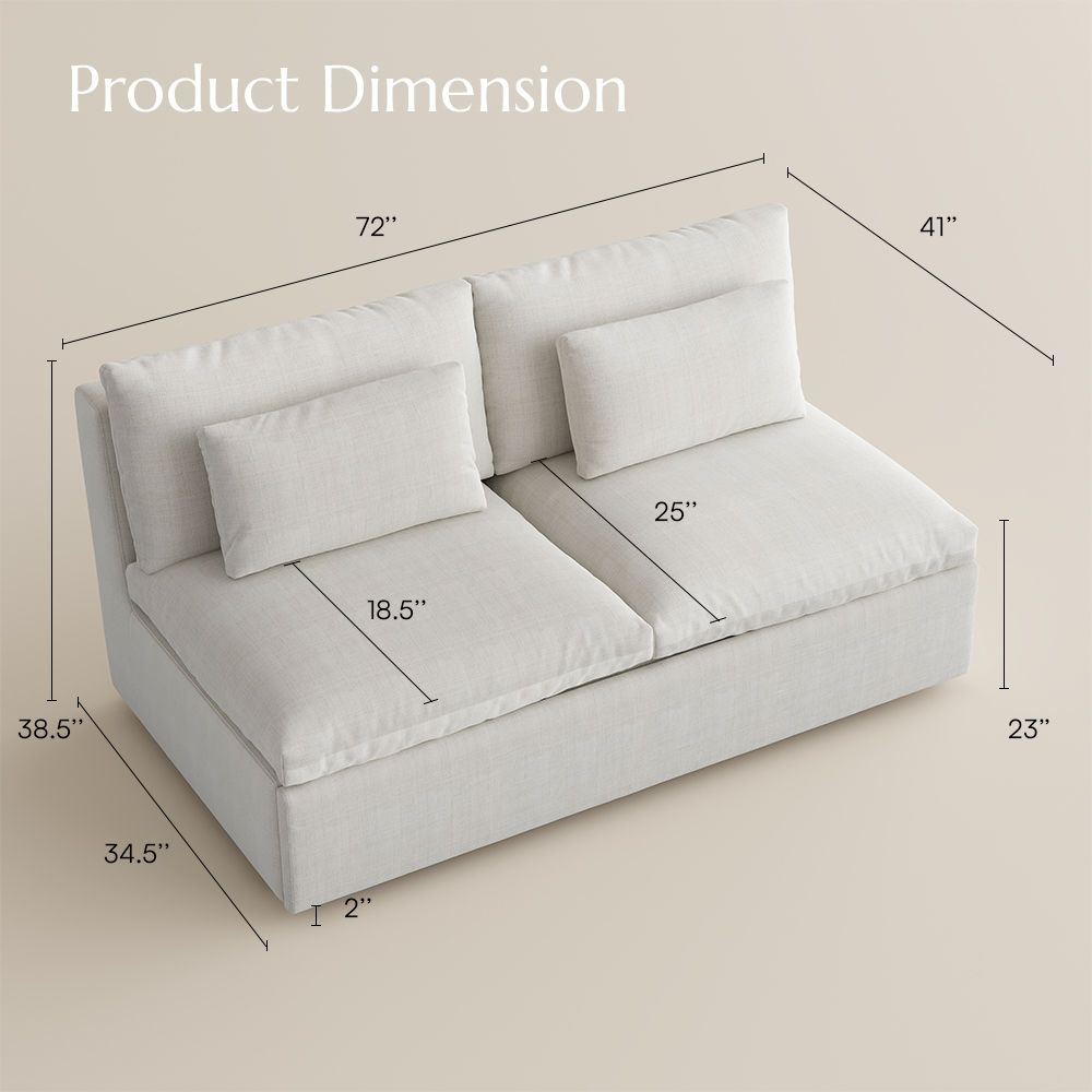 Relaxed Beige Cotton Linen Sofa Beds