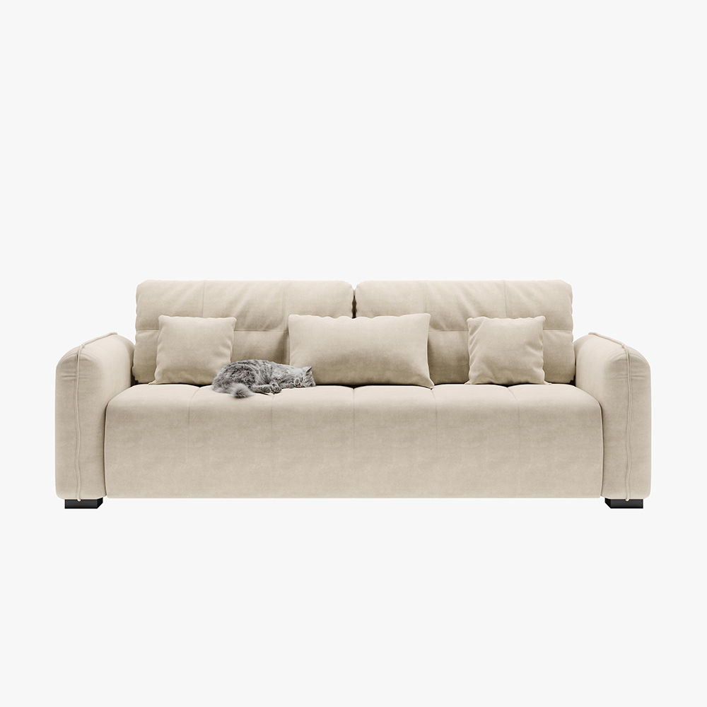 Wood Beige Fabric Sofa Beds