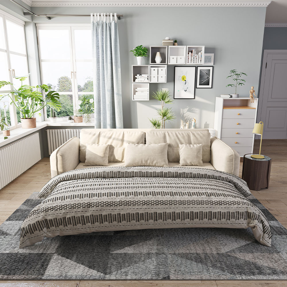 Fabric Beige Fabric Sofa Beds