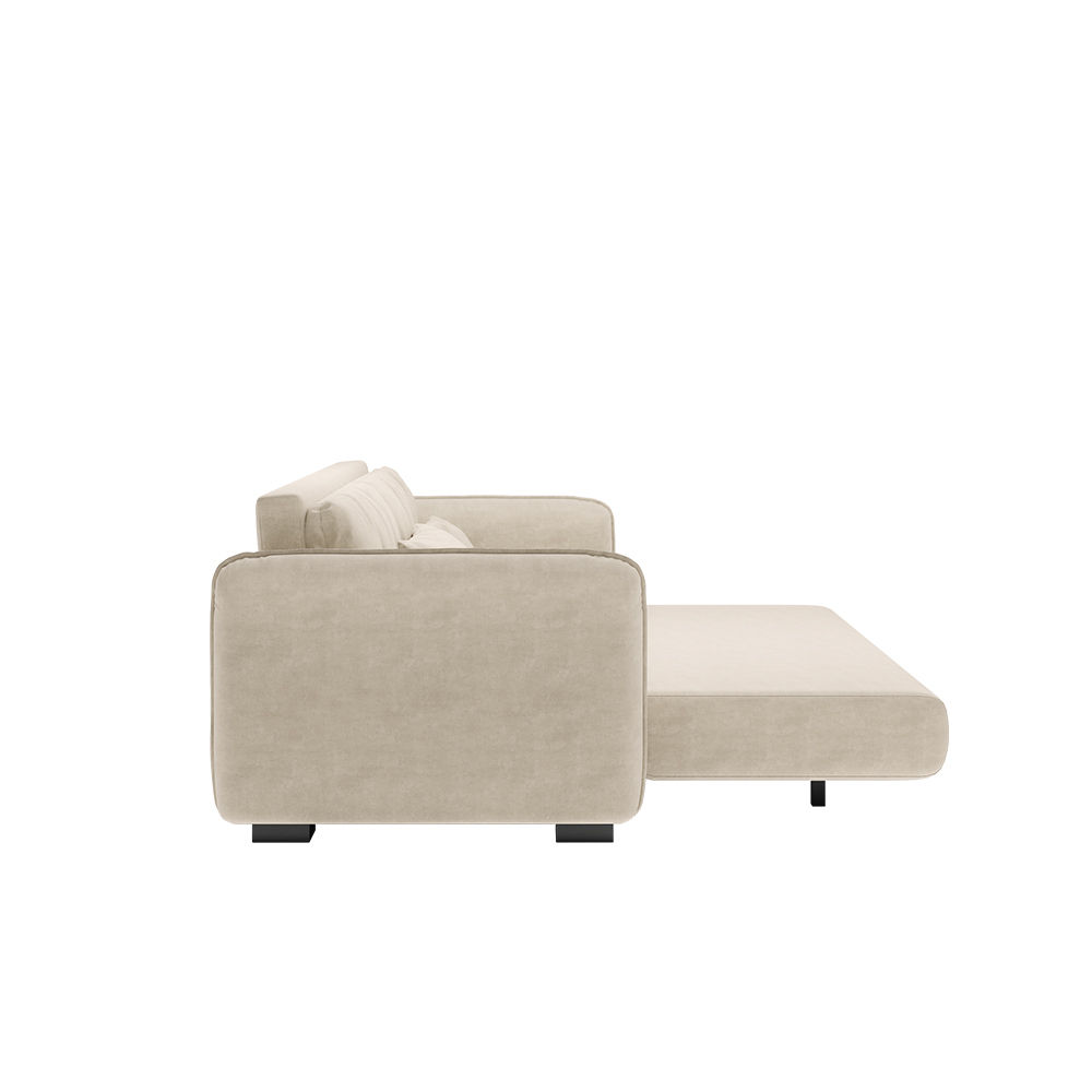 Fully Assemble Beige Fabric Sofa Beds