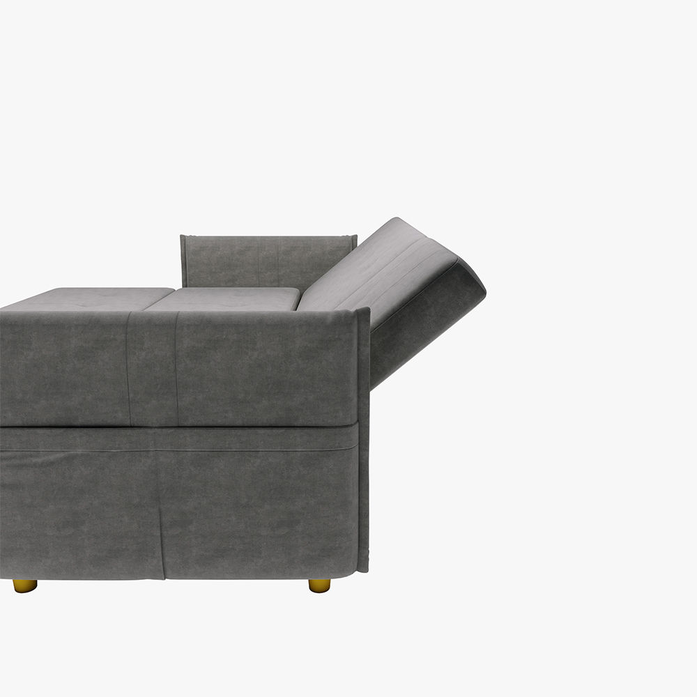 Wood Leg Dark Gray Fabric Sofa Beds