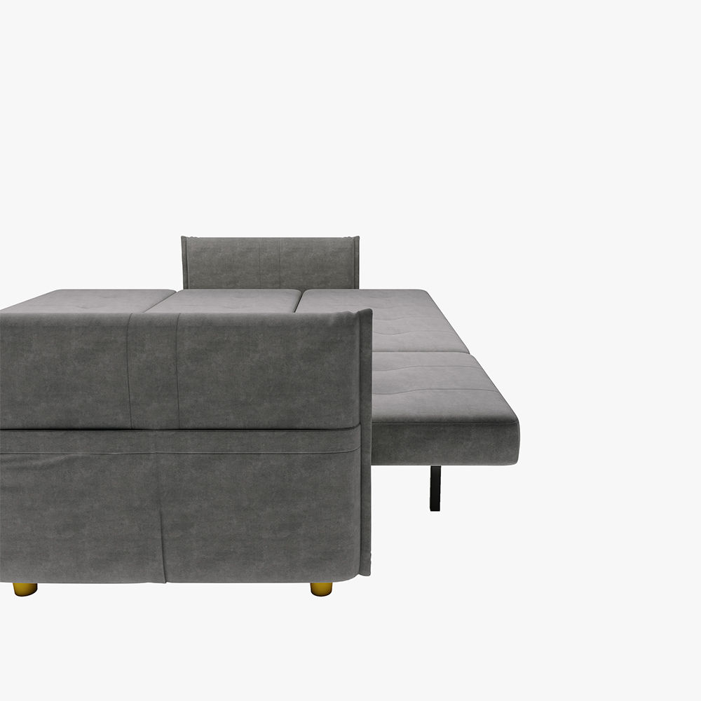 Wood Leg Dark Gray Fabric Sofa Beds