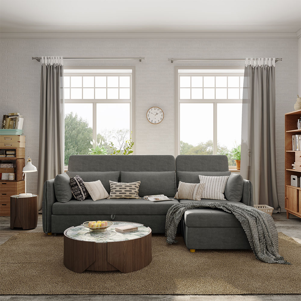 Fabric Dark Gray Fabric Sofa Beds