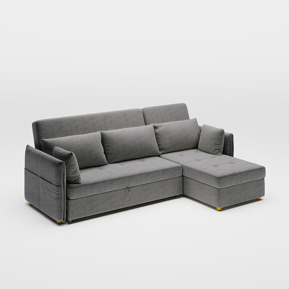 Fully Assemble Dark Gray Fabric Sofa Beds