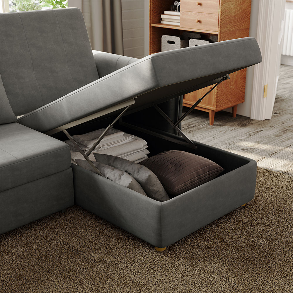 Fabric Dark Gray Fabric Sofa Beds